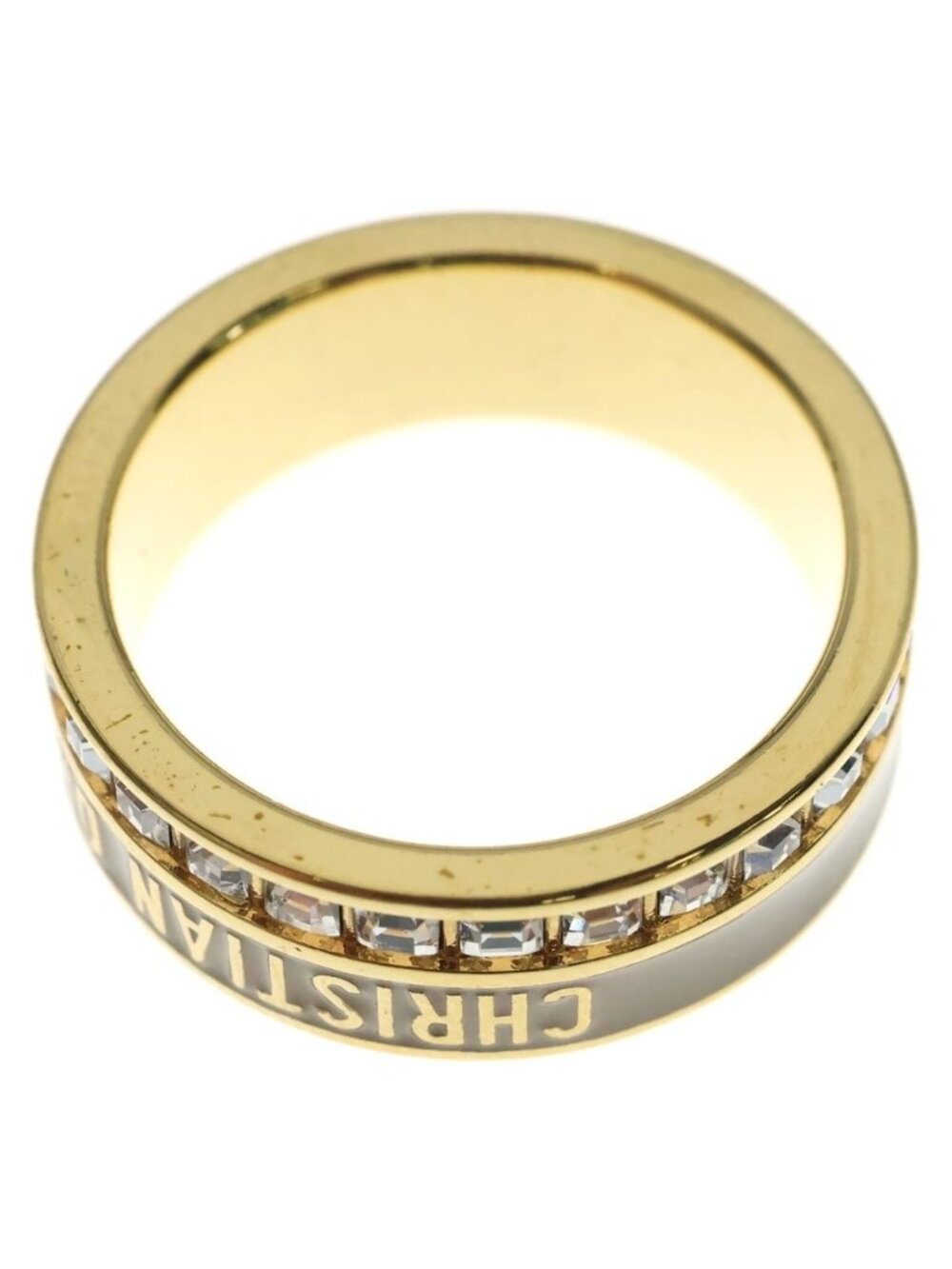 Dior Nightcode Ring Yellow Gold Beige Metal Rhinestone - Picture 6 of 8